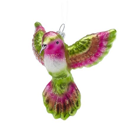 gumps mixed metal bird box|Green & Pink Hummingbird Ornament – Gump's.